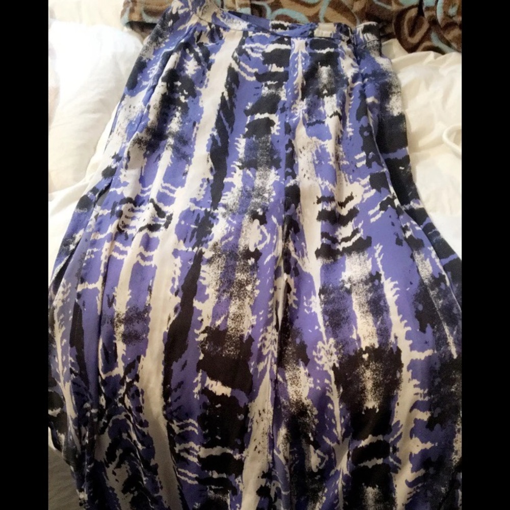 Black, white, blue maxi skirt